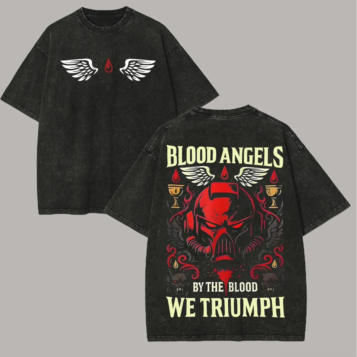 Warhammer 40K Blood Angels Printed Unisex Washed T-Shirt