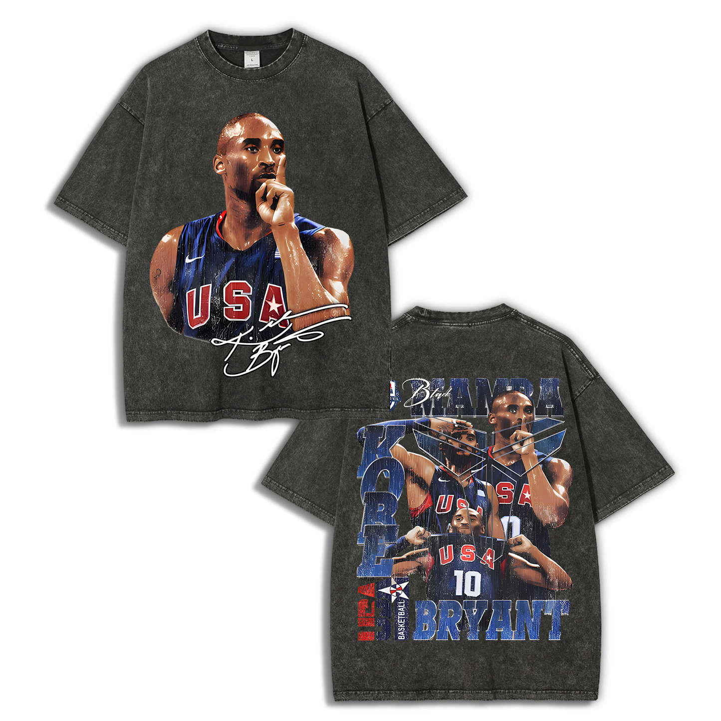 Unisex Fit Washed T-Shirt Graphic Kobe Bryant TEE