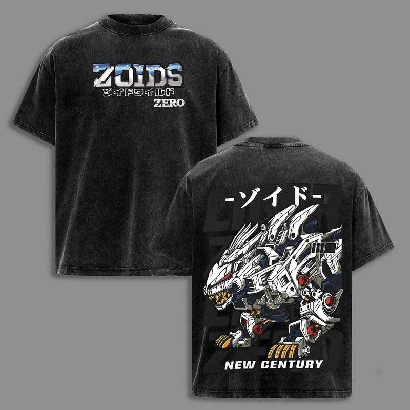 Liger Zero Zoids New Century Zero T-Shirt, Oversized Washed Vintage An