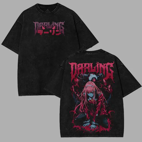 Zero Two Darling in the Franxx Printed Unisex Washed T-Shirt
