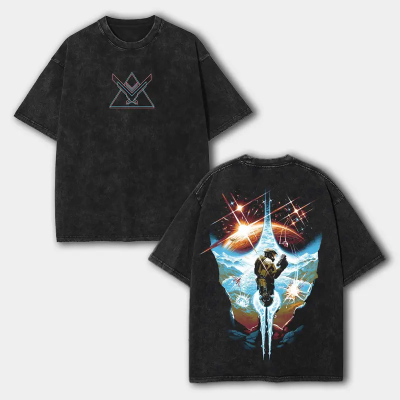 Halo Printed Unisex Washed T-Shirt