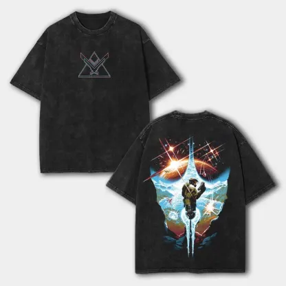 Halo Printed Unisex Washed T-Shirt