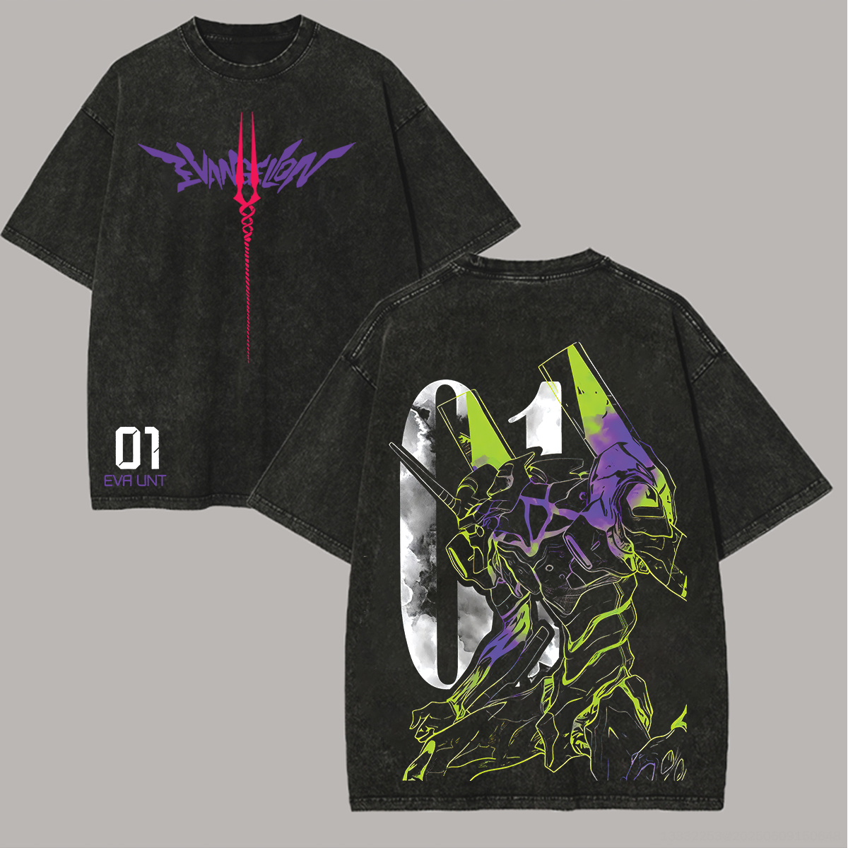 Neon Genesis Evangelion Printed Unisex Washed T-Shirt