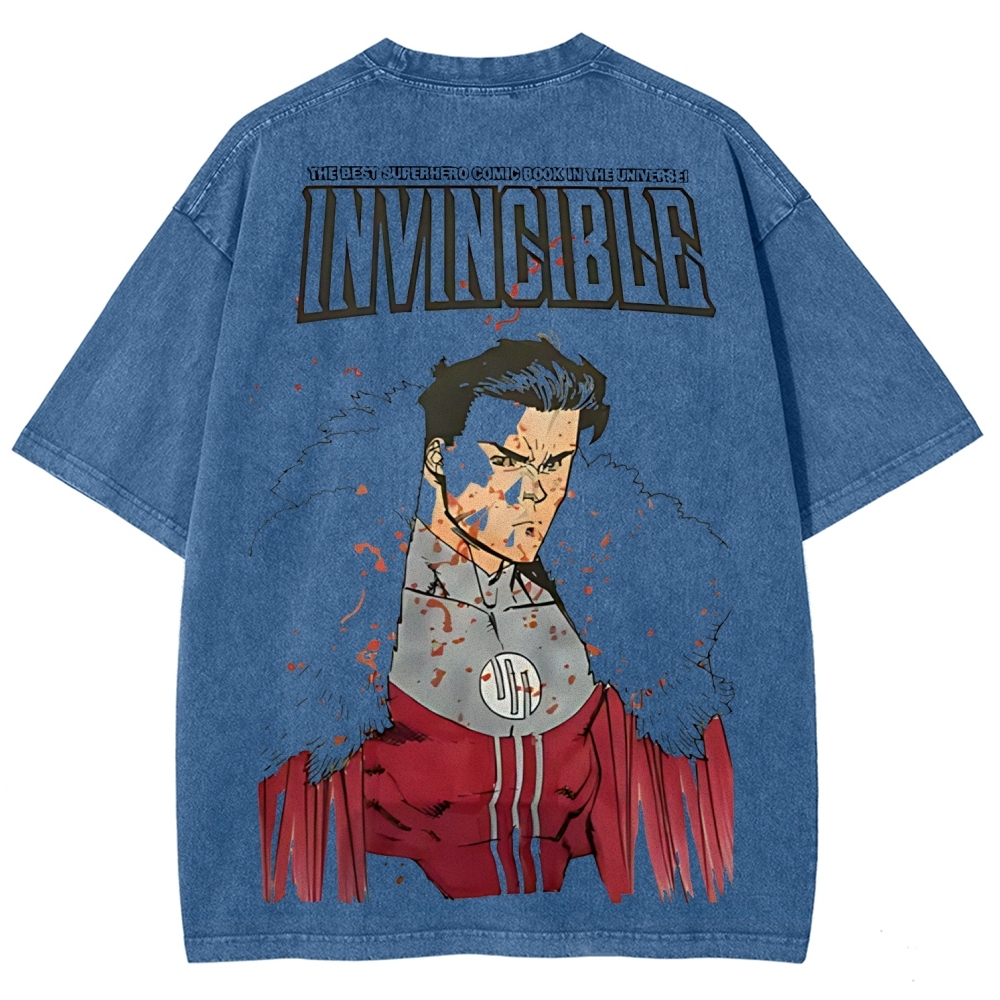 Invincible Printed Unisex Washed T-Shirt