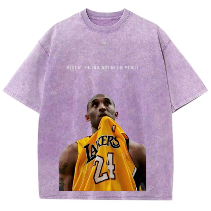 KOBE Vintage Tee Unisex-Adult Oversized Washed Cotton T-Shirt 