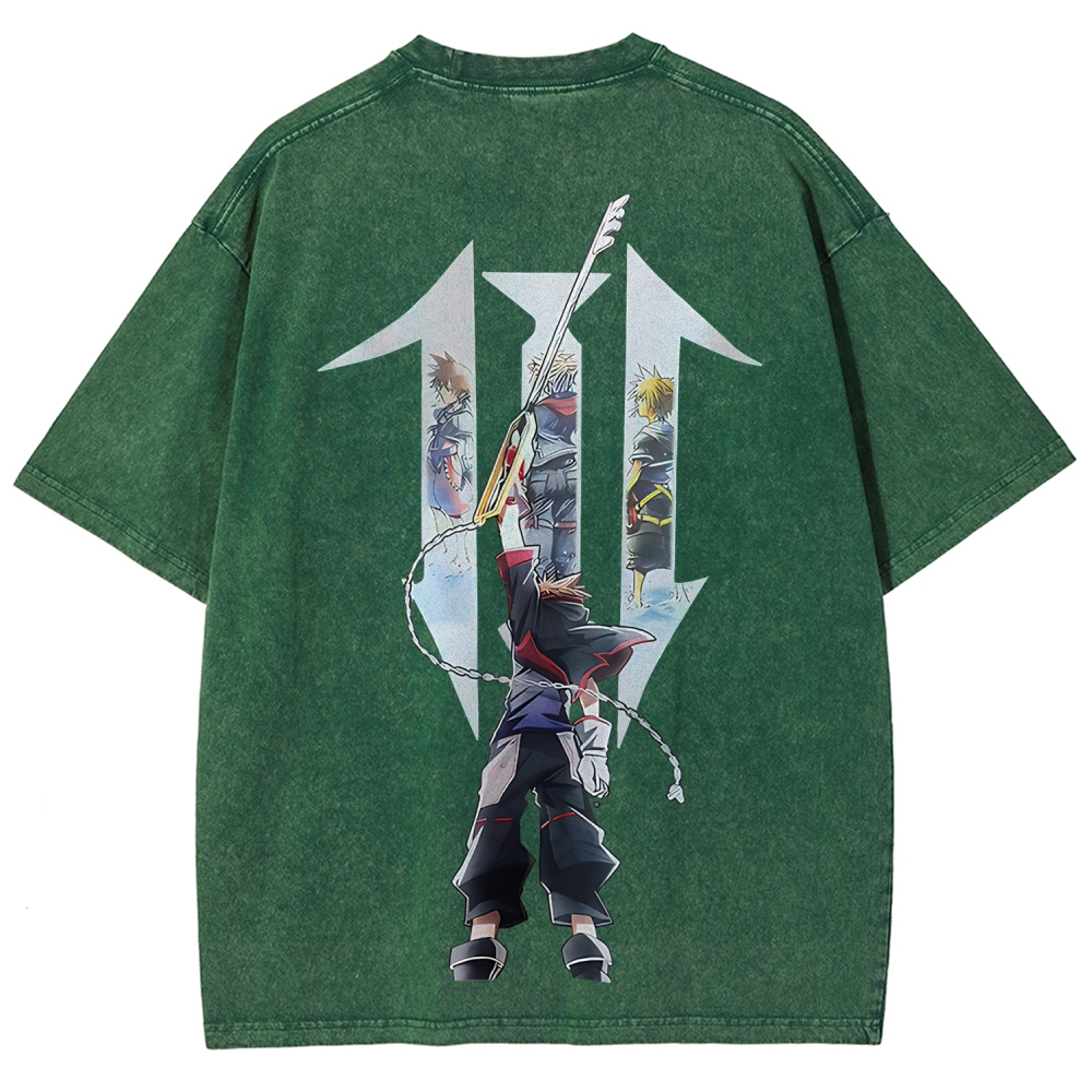 Kingdom Hearts Sora Printed Unisex Washed T-Shirt