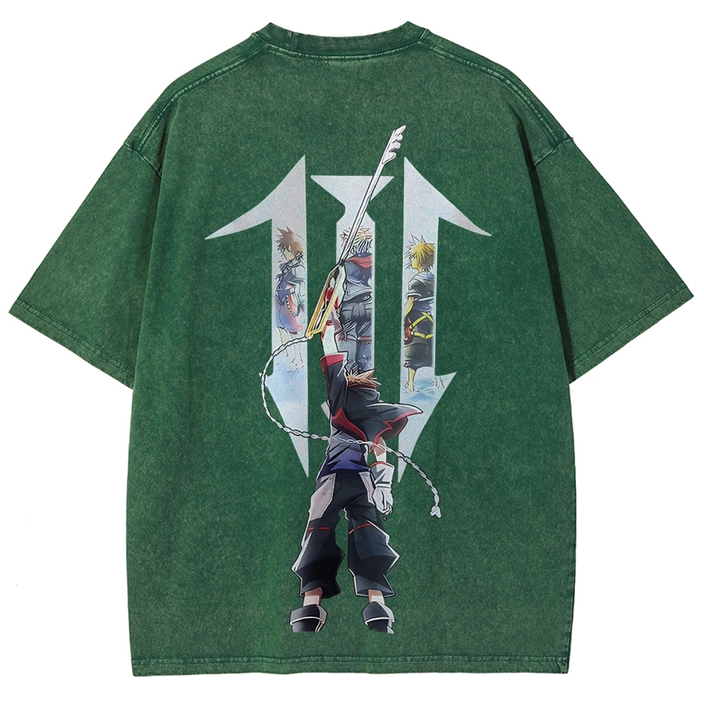 Kingdom Hearts Sora Printed Unisex Washed T-Shirt