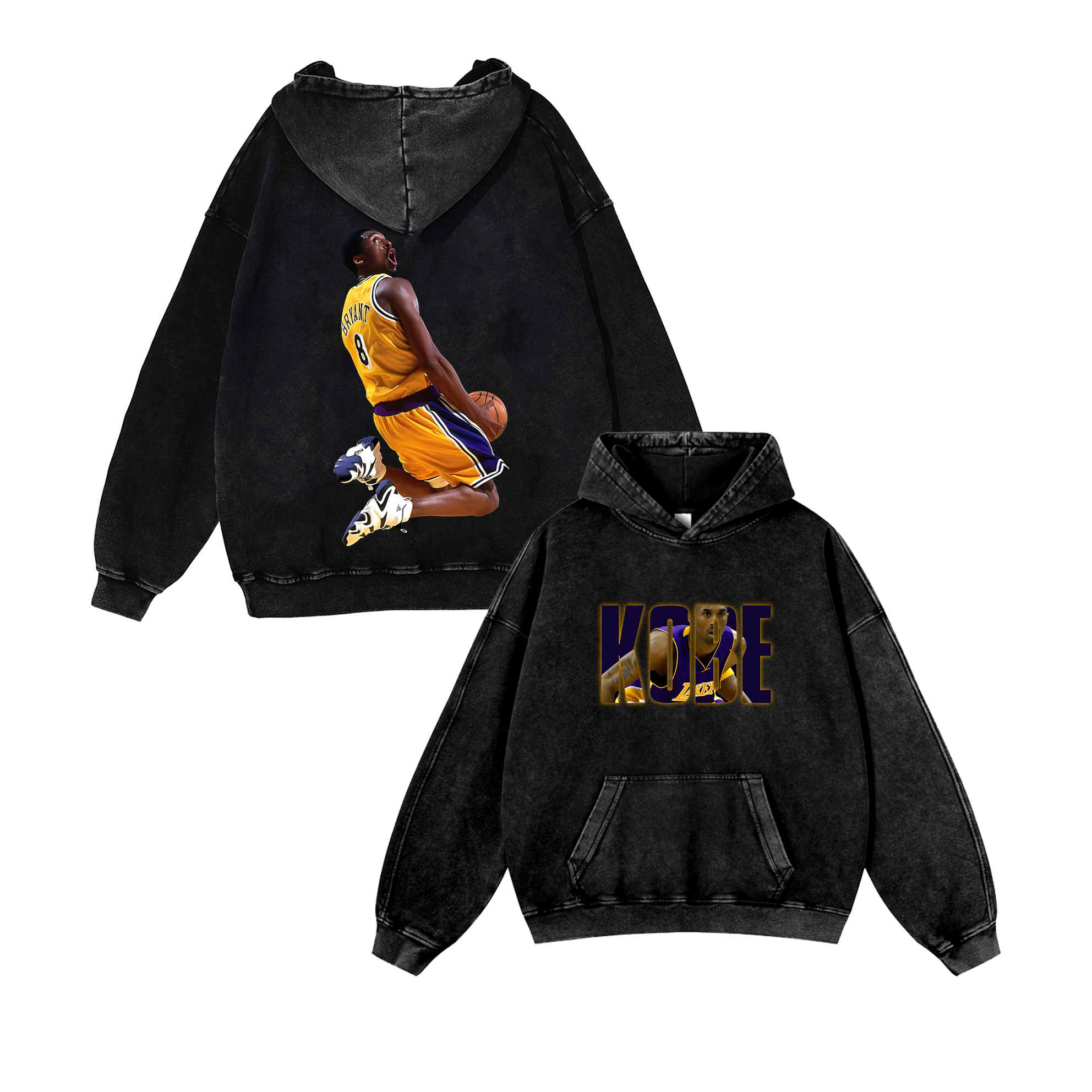 Casual Washed Hoodie Kobe Bryant
