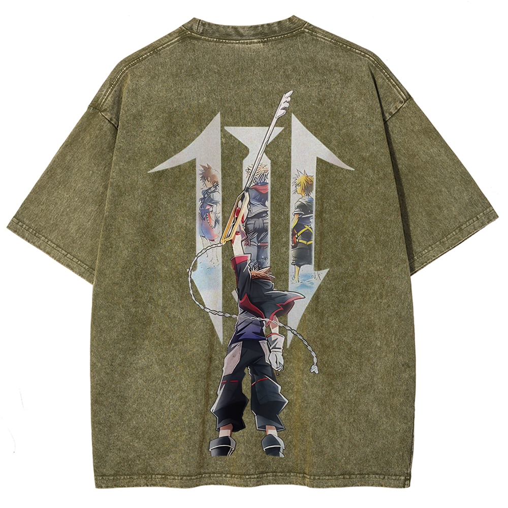 Kingdom Hearts Sora Printed Unisex Washed T-Shirt