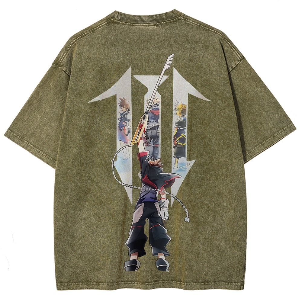 Kingdom Hearts Sora Printed Unisex Washed T-Shirt