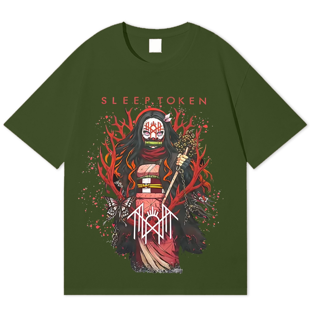 Sleep Token Demon Slayer Nezuko Kamado Unisex Cotton Crew Neck T-shirt