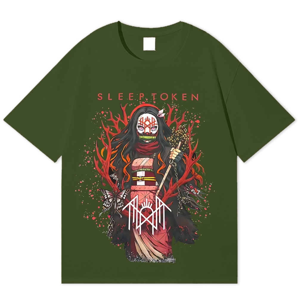 Sleep Token Demon Slayer Nezuko Kamado Unisex Cotton Crew Neck T-shirt