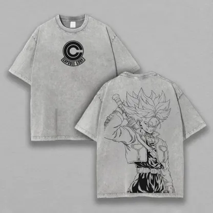 Dragon Ball Trunks Printed Unisex Washed T-Shirt