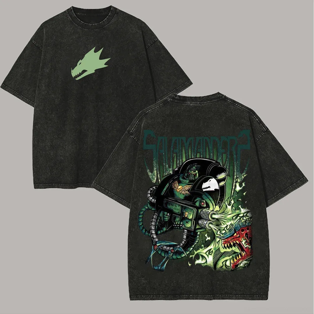 Salamanders  Warhammer 40k Printed Unisex Washed T-Shirt