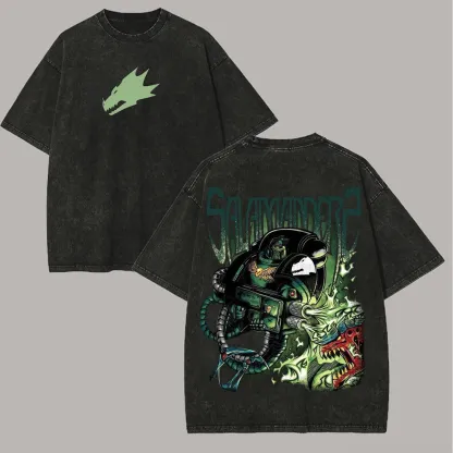 Salamanders  Warhammer 40k Printed Unisex Washed T-Shirt