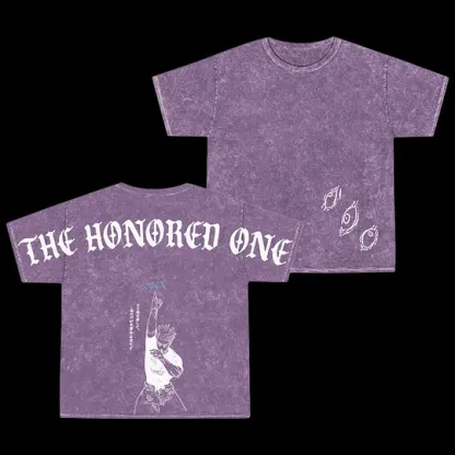 Retro Gojo Satoru Anime Oversize Washed T-Shirt