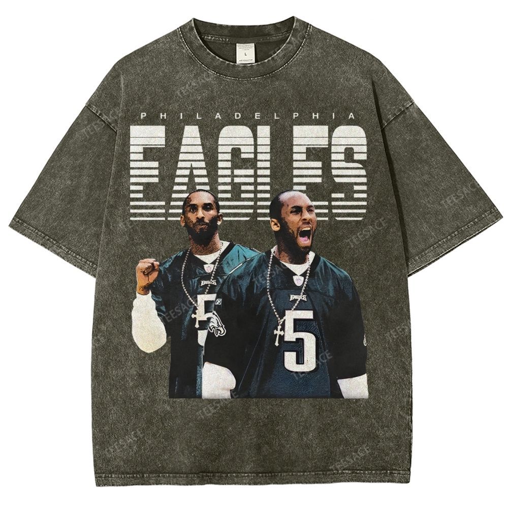 VINTAGE Unisex-Adult TEE | EAGLES KOBE Classic Washed Denim