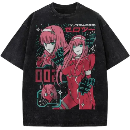 Darling In The Franxx Printed Unisex Washed T-Shirt