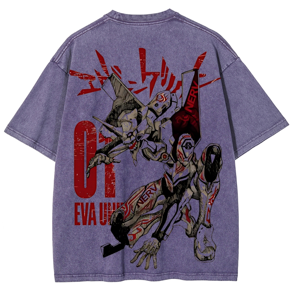 Eva Unit-01  Vintage Unisex Washed T-Shirt | Neon Genesis Evangelion