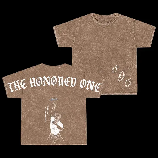 Retro Gojo Satoru Anime Oversize Washed T-Shirt