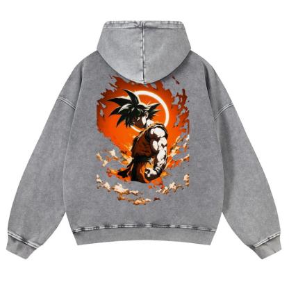 Dragon Ball DBZ Goku Unisex Fall Hoodies Men Streetwear Vintage Washed 80s 90s Graphic Pullover Cotton Anime Funny Sweatshirt Gifts