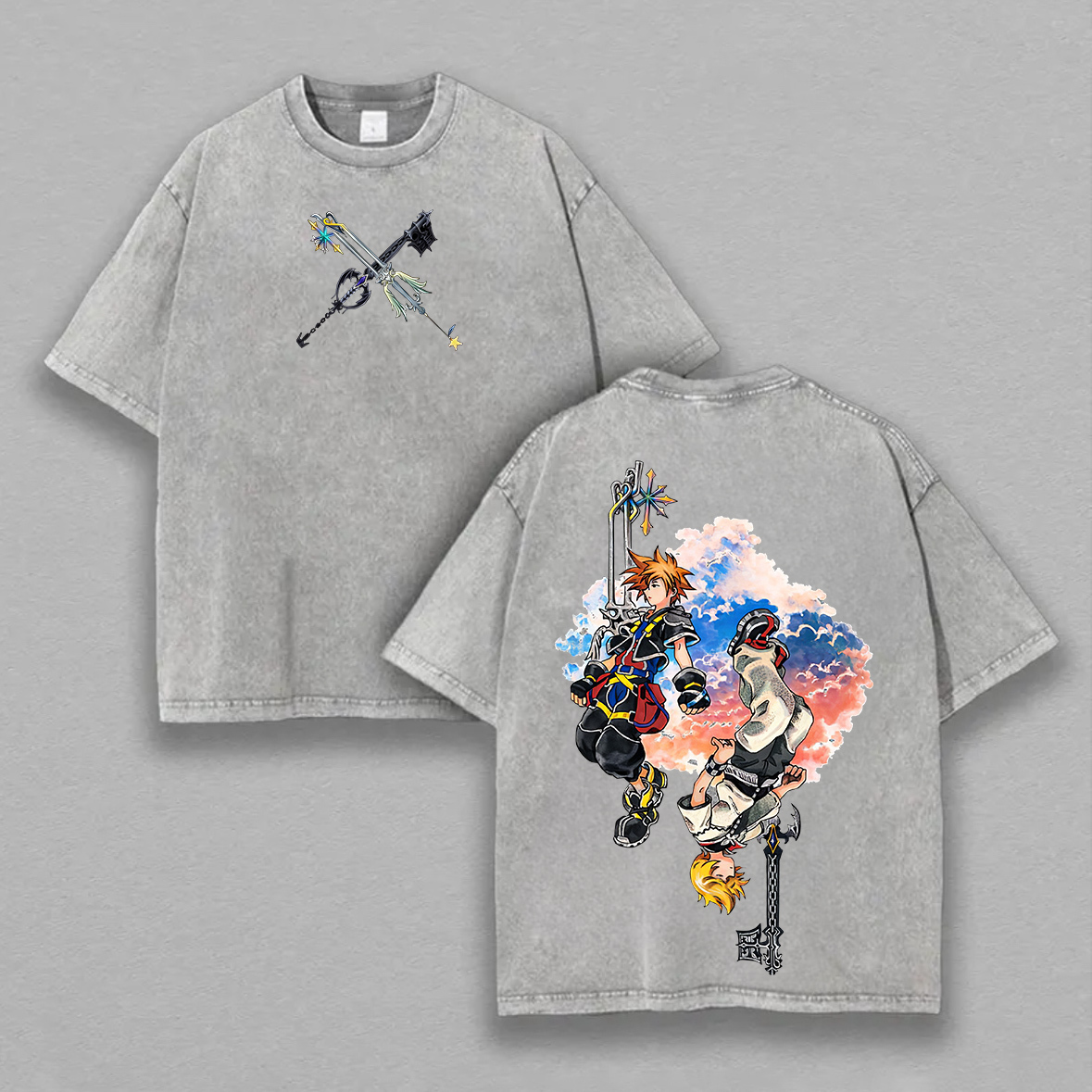 Kingdom Hearts Printed Unisex Washed T-Shirt
