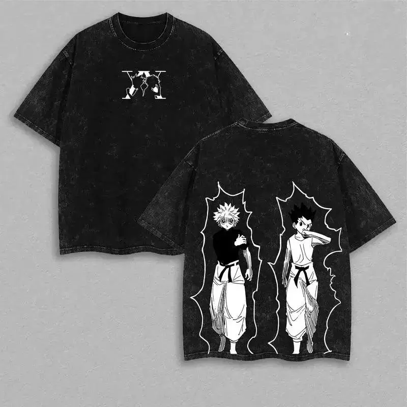 Hunter X Hunter Gon Killua Washed T-shirt