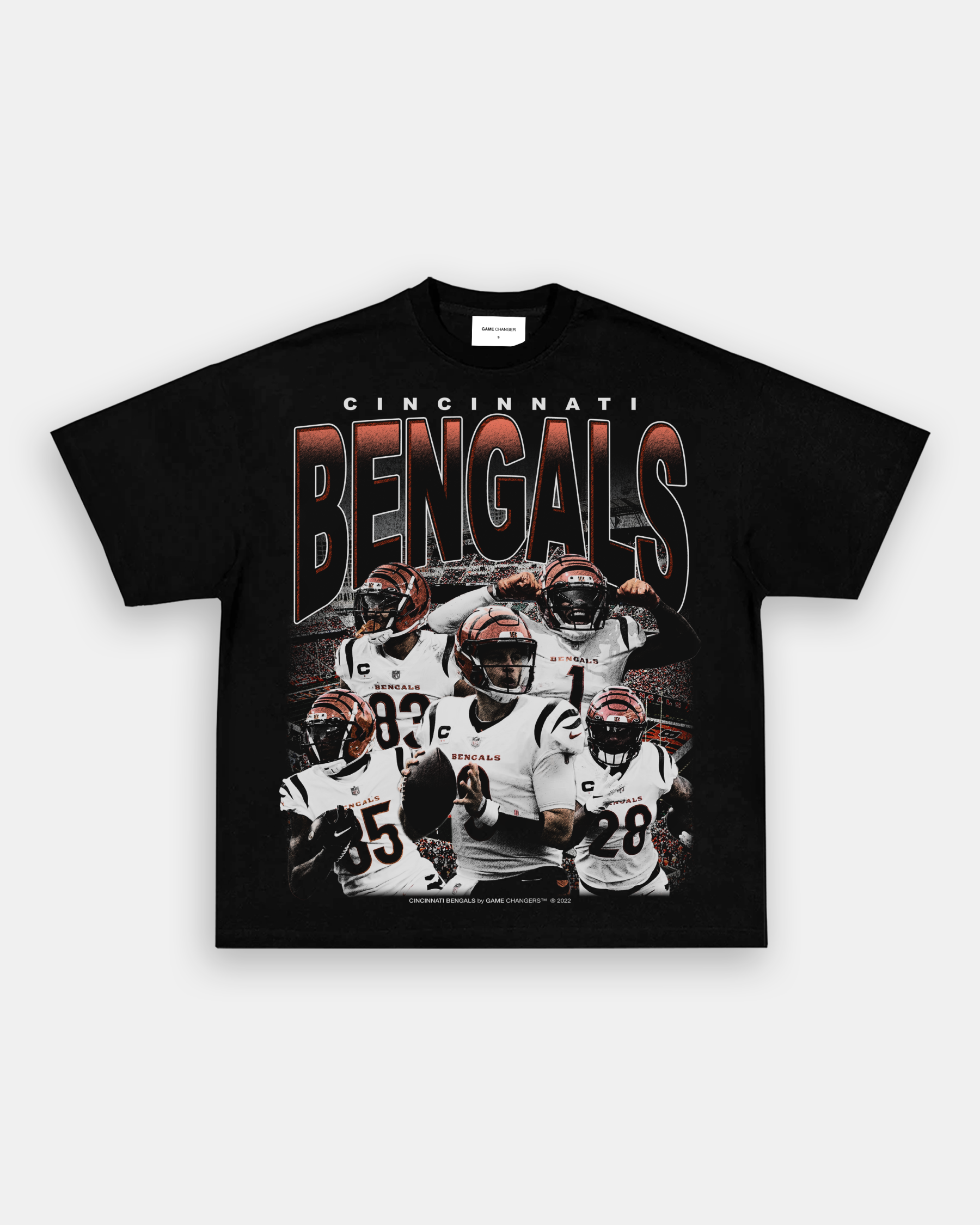 Unisex-Adult Ultra Cotton Washed T-Shirt Graphic BENGALS TEE