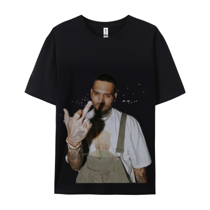 Unisex-Adult Ultra Cotton Washed T-Shirt Graphic BIG FACE CHRIS BROWN TEE