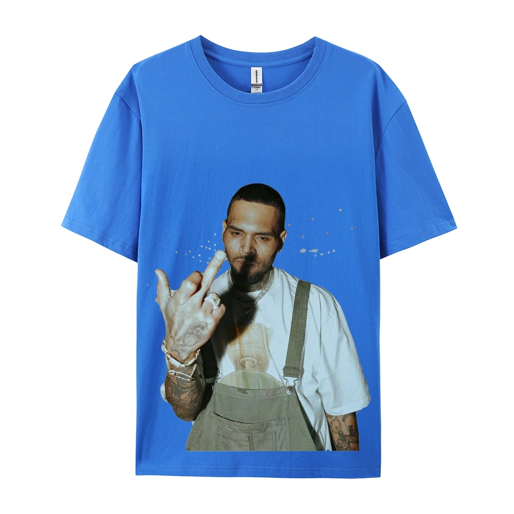 Unisex-Adult Ultra Cotton Washed T-Shirt Graphic BIG FACE CHRIS BROWN TEE