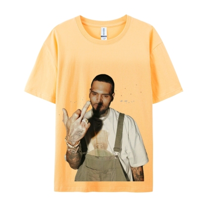 Unisex-Adult Ultra Cotton Washed T-Shirt Graphic BIG FACE CHRIS BROWN TEE