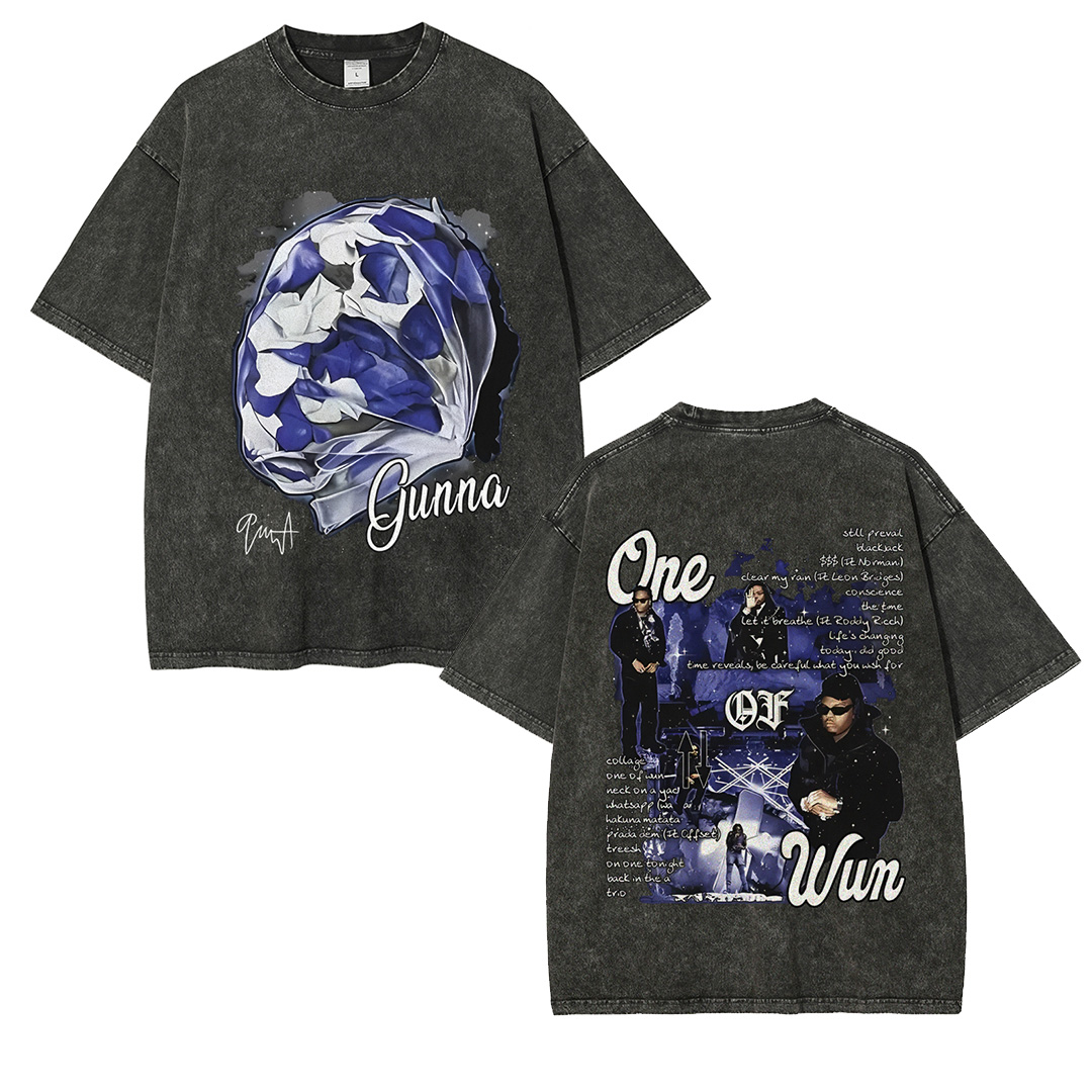 Unisex-Adult Ultra Cotton Washed T-Shirt Graphic  ONE OF WUN TEE