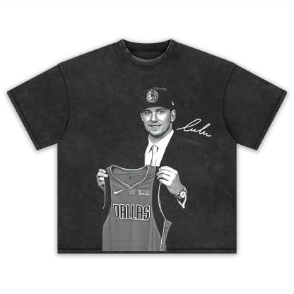 LUKA DONCIC Draft Tee Vintage  Unisex Washed Cotton Tops