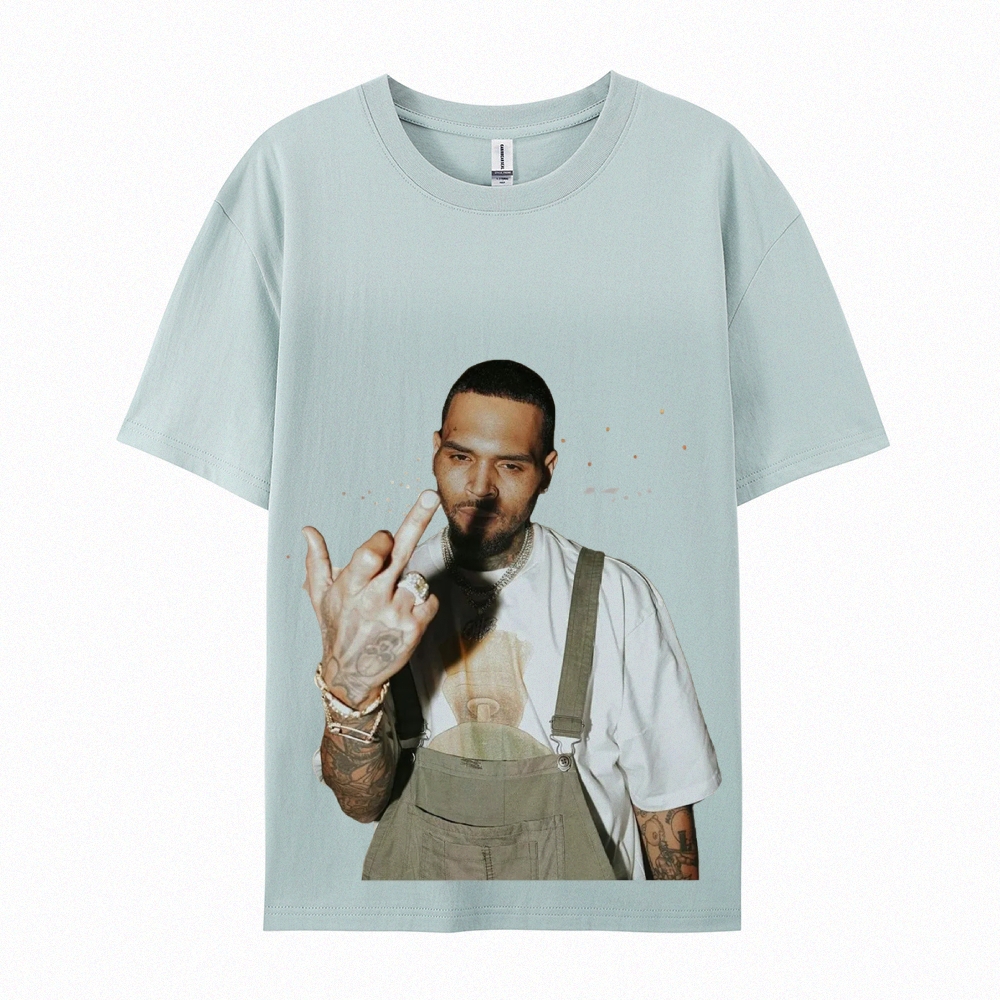 Unisex-Adult Ultra Cotton Washed T-Shirt Graphic BIG FACE CHRIS BROWN TEE