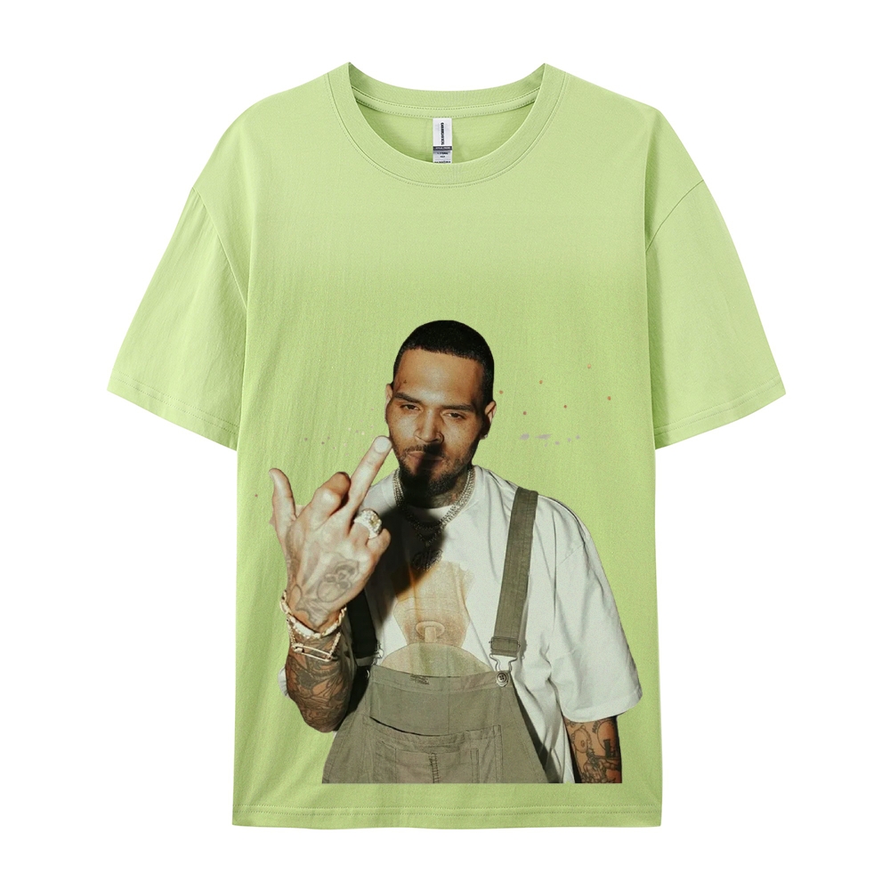 Unisex-Adult Ultra Cotton Washed T-Shirt Graphic BIG FACE CHRIS BROWN TEE