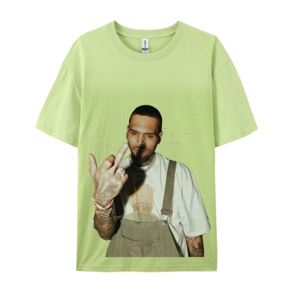 Unisex-Adult Ultra Cotton Washed T-Shirt Graphic BIG FACE CHRIS BROWN TEE