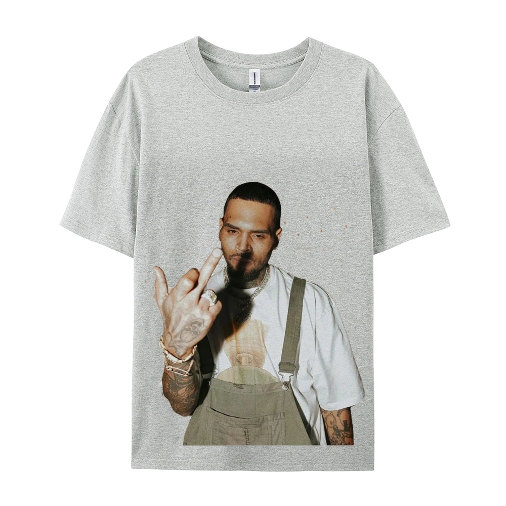 Unisex-Adult Ultra Cotton Washed T-Shirt Graphic BIG FACE CHRIS BROWN TEE