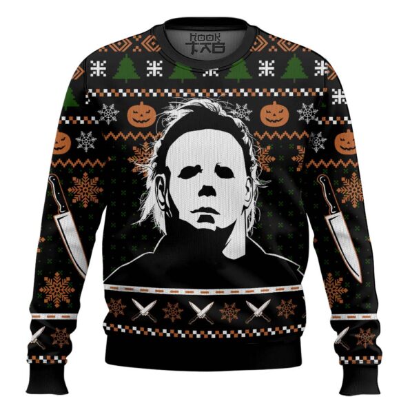 Michael Myers Ugly Christmas Sweater, Halloween Ugly Christmas Sweater