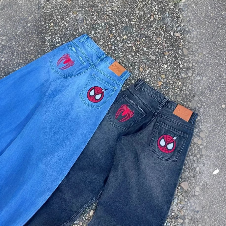 Spider Embroidery Jeans