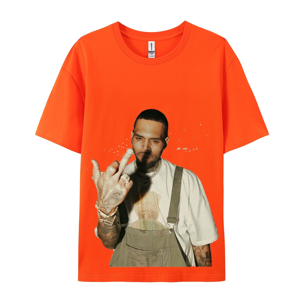 Unisex-Adult Ultra Cotton Washed T-Shirt Graphic BIG FACE CHRIS BROWN TEE