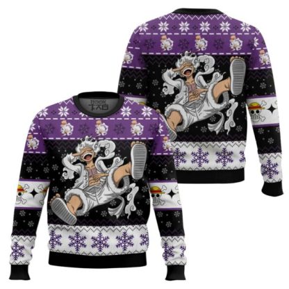 Luffy Gear 5 Sun God Nika OP Pirates Ugly Christmas Sweater