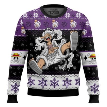 Luffy Gear 5 Sun God Nika OP Pirates Ugly Christmas Sweater