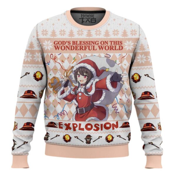 God’s Blessing on this Wonderful World Explosion KonoSuba Ugly Christmas Sweater