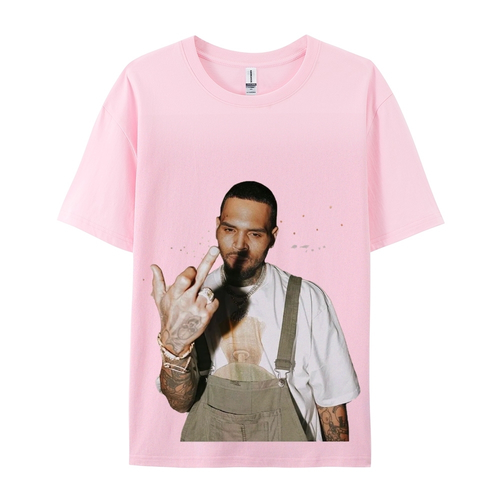 Unisex-Adult Ultra Cotton Washed T-Shirt Graphic BIG FACE CHRIS BROWN TEE