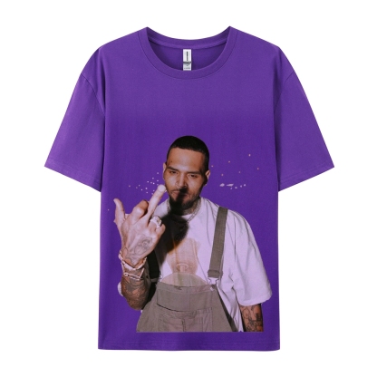 Unisex-Adult Ultra Cotton Washed T-Shirt Graphic BIG FACE CHRIS BROWN TEE