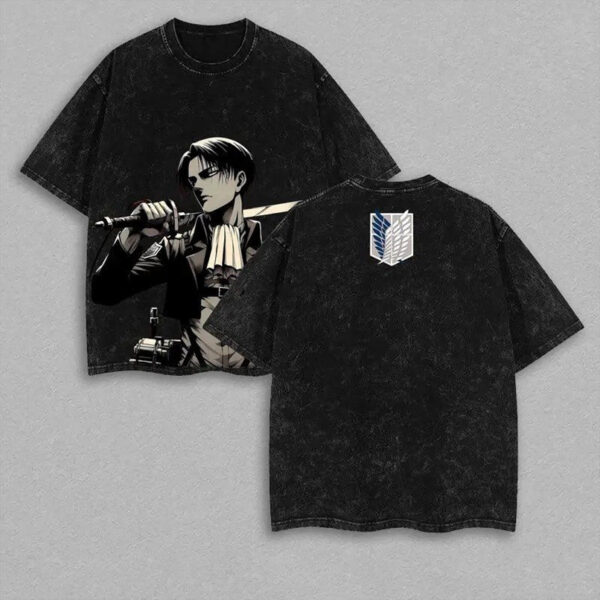 Levi Ackerman Attack On Titan Vintage Unisex Washed T-Shirt