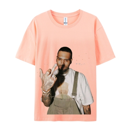 Unisex-Adult Ultra Cotton Washed T-Shirt Graphic BIG FACE CHRIS BROWN TEE