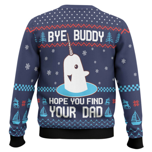 Elf Bye Buddy Hope You Find Your Dad Christmas Pattern Ugly Sweater