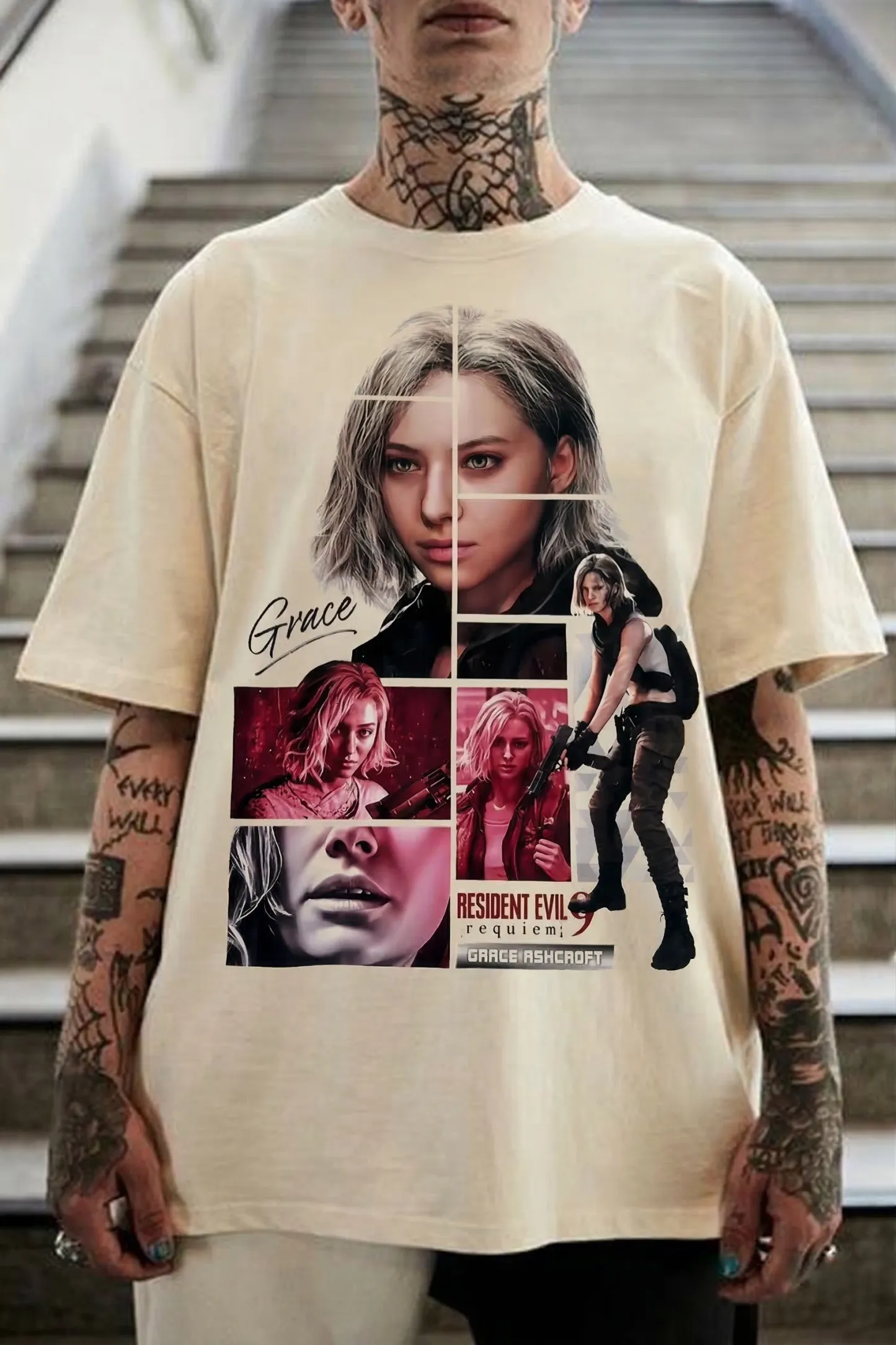 Resident Evil Printed Oversized Unisex Cotton T-shirt