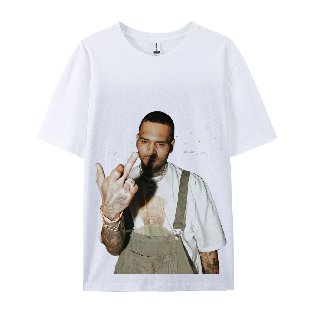 Unisex-Adult Ultra Cotton Washed T-Shirt Graphic BIG FACE CHRIS BROWN TEE
